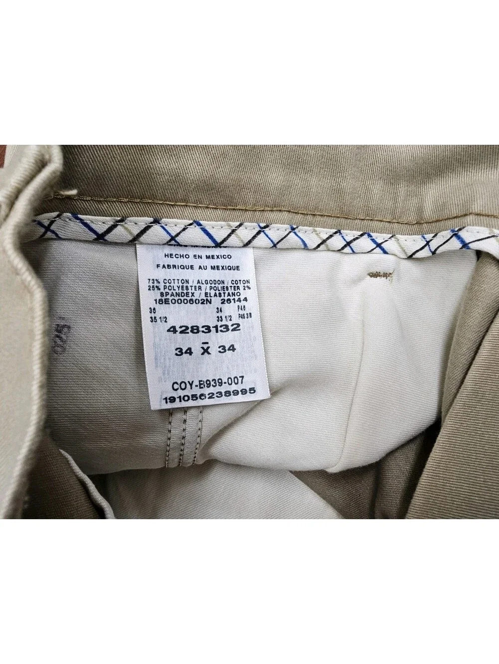 Lee Total Freedom Mens Khaki Pants 34x34 Relaxed Fit Straight Leg Comfort Beige